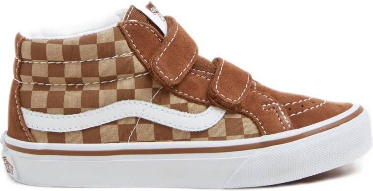 VANS SK8-Mid Reissue Checkerboard sneakers bruin wit