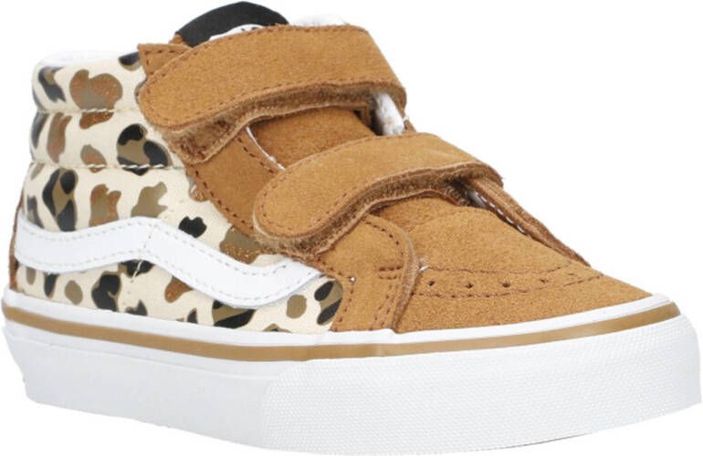 VANS SK8-Mid Reissue Leopard Glitter sneakers camel ecru bruin