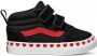 VANS Ward Mid V Novelty sneakers met hartjesprint zwart rood - Thumbnail 1