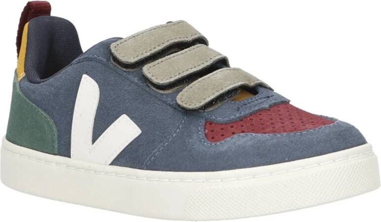 Veja SMALL V-10 leren sneakers donkerblauw multi Jongens Leer Meerkleurig 28