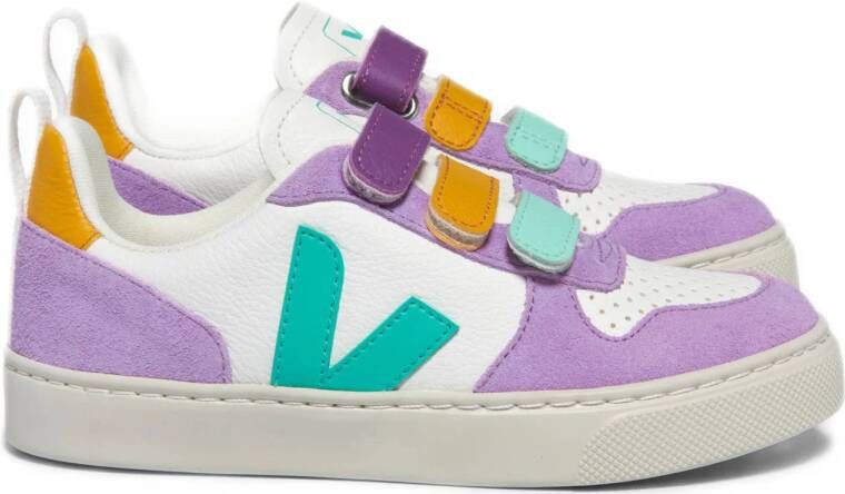 Veja Small V-10 leren sneakers lila multi