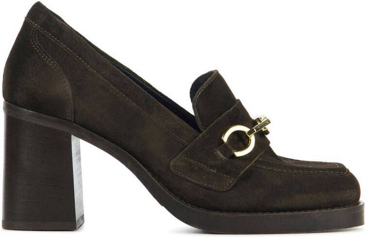 Via Vai Avery Cath 59070 suède pumps met chain donkerbruin