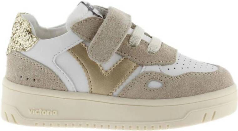 Victoria sneakers beige wit Meisjes Imitatieleer Meerkleurig 24