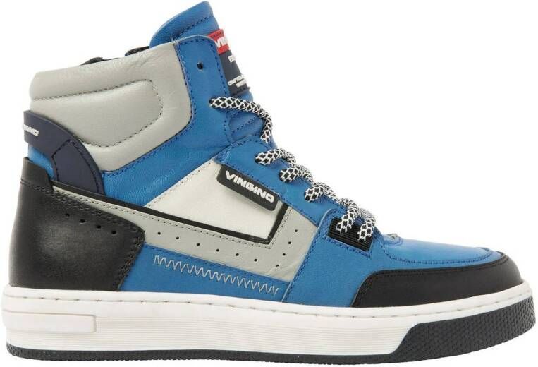 Vingino Duncan Mid leren sneakers blauw