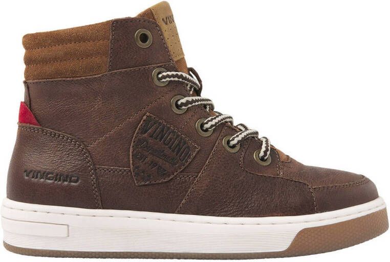 Vingino Duncan Mid leren sneakers bruin