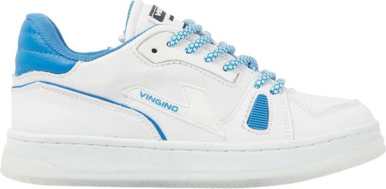 VINGINO Joshua Low leren sneakers wit blauw Jongens Leer Meerkleurig 38