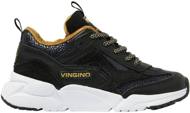 Vingino leren sneakers zwart