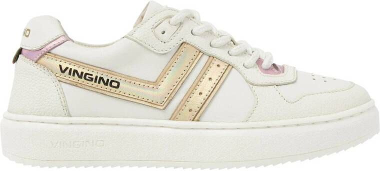 VINGINO Odette Low leren sneakers wit goud Meisjes Leer Meerkleurig 33