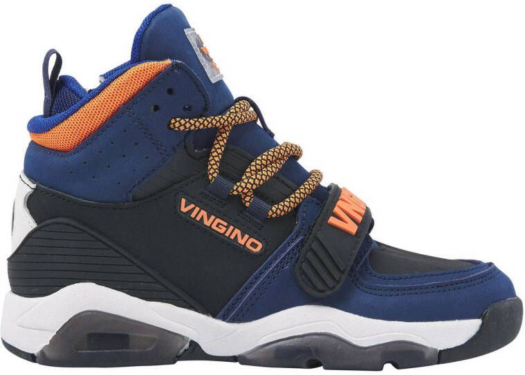 Vingino Raoul Mid leren sneakers donkerblauw