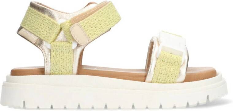 Vingino VIN825405-994 Meisjes Platte Sandalen Beige Leer Klittenband