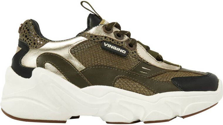 Vingino Vincia chunky leren sneakers groen