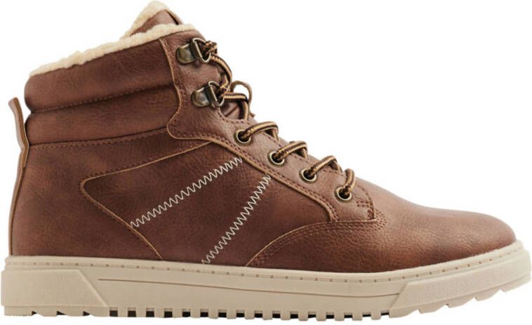 Vty gevoerde sneakers cognac