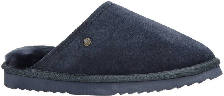 Warmbat Australia gevoerde suède pantoffels blauw