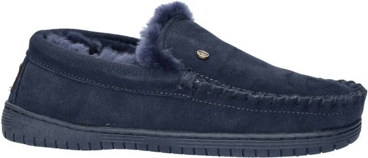 Warmbat Australia Grizzly suède pantoffels donkerblauw