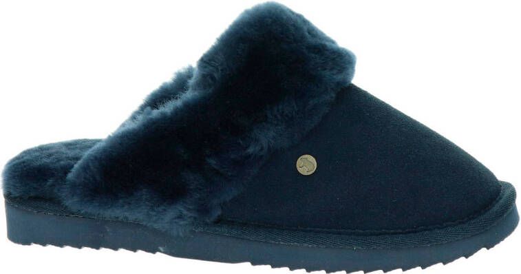 Warmbat Australia suède pantoffels donkerblauw