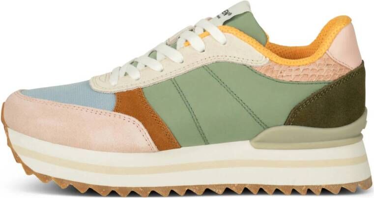 Woden Ronja Plateau Sneaker met Color-Blocked Details Multicolor Dames