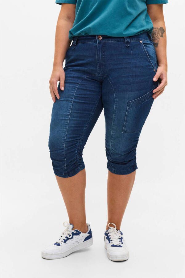 Zizzi jeans capri dark blue denim