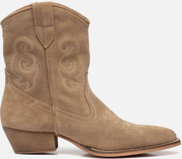 Ann Rocks Cowboylaarzen Beige Leer