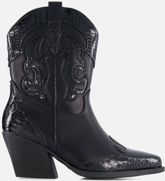 Ann Rocks Cowboylaarzen zwart Pu