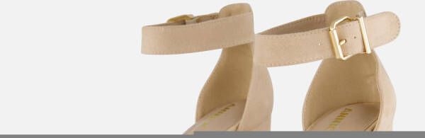 Ann Rocks Sandalen met hak beige Textiel