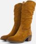 Aqa Hoge plooi laarzen cognac Suede Dames - Thumbnail 2