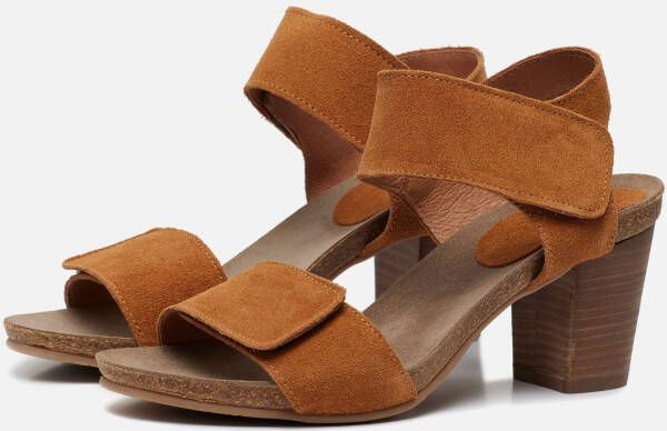 Aqa Sandalen met hak cognac Suede Dames