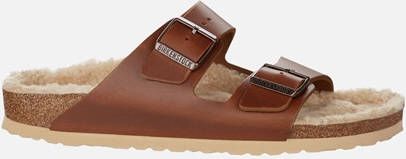 Birkenstock Arizona Antique Pull leather Cognac Heren Slippers Regular-fit –