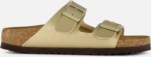 Birkenstock Arizona Slippers goud Imitatieleer