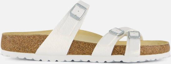 Birkenstock Franca Slippers wit Imitatieleer