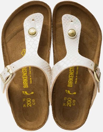 Birkenstock Gizeh Slippers Kinderen Bruin met oranje zool