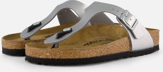 Birkenstock Gizeh Slippers zilver Imitatieleer