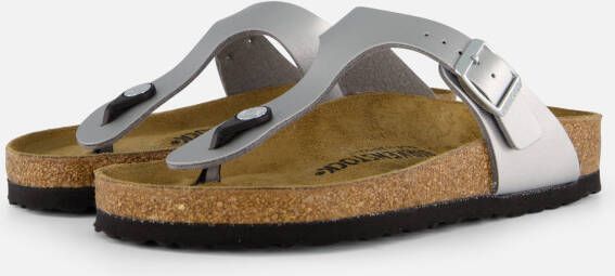 Birkenstock Gizeh Slippers zilver Imitatieleer