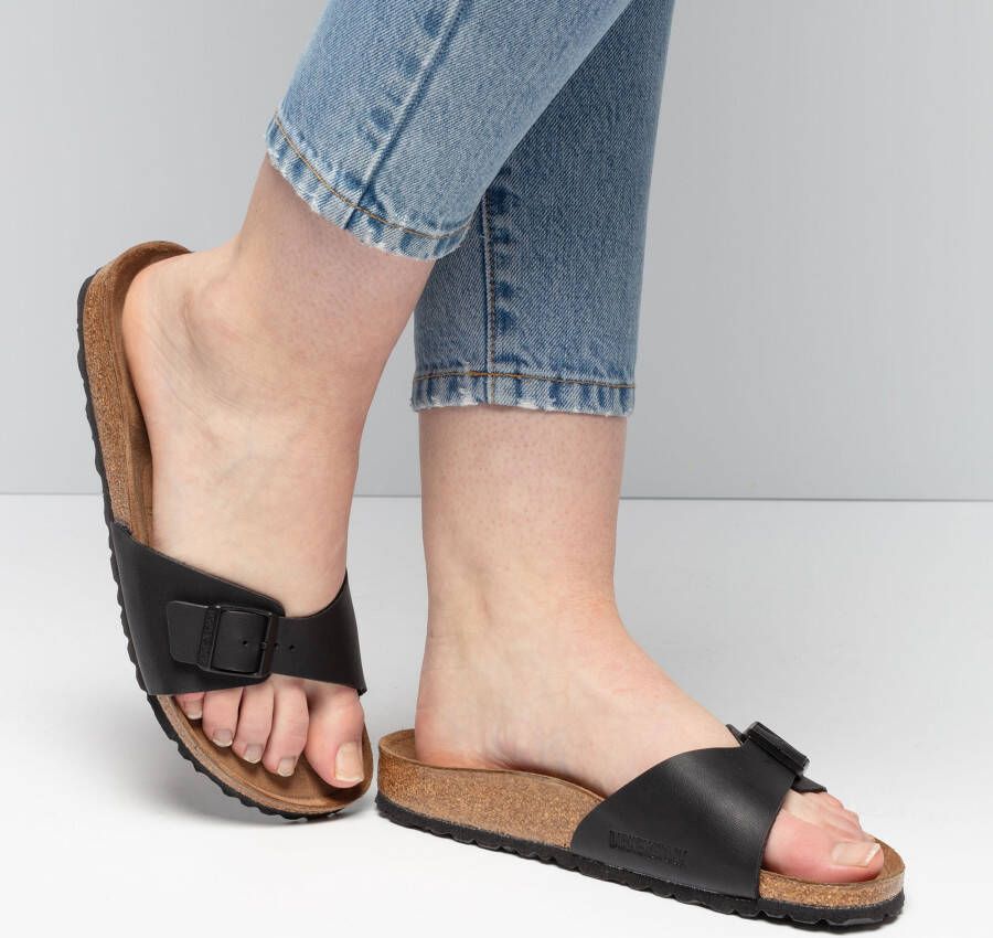 Birkenstock Madrid Slippers zwart Synthetisch