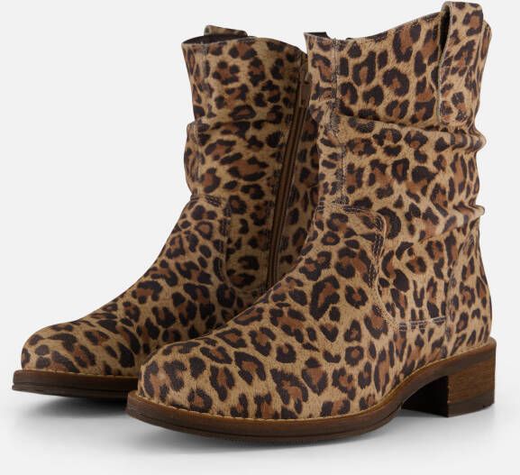 Cellini Leopard Plooi Enkellaarsjes bruin Leer