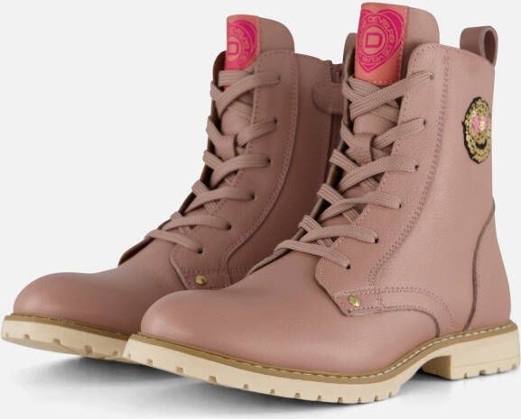 Develab Smiley Veterboots roze Leer