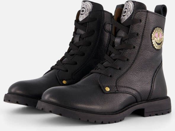 Develab Smiley Veterboots zwart Leer