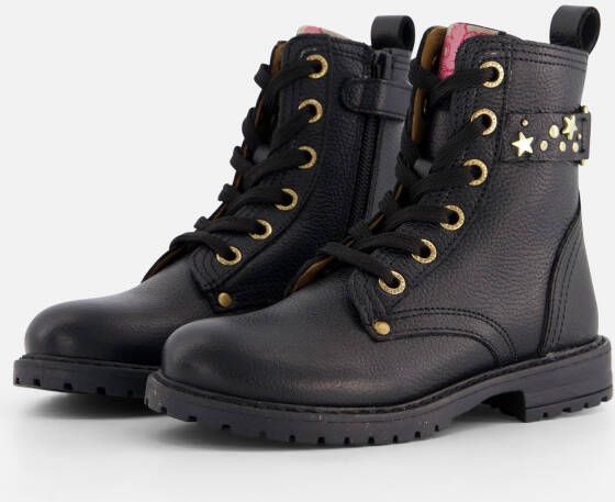 Develab Studs Veterboots zwart Leer