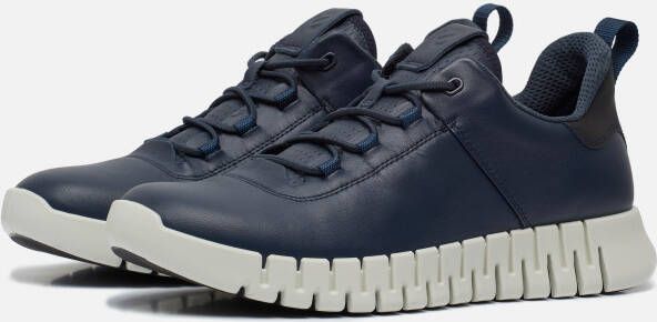 ECCO Gruuv M Heren leren sneaker Marineblauw Size: 45 (UK 10.5-11)