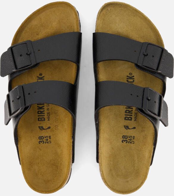 Birkenstock Arizona Lizard Slippers zwart