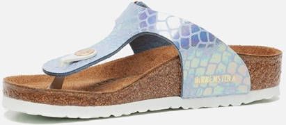 Birkenstock Gizeh Shiny Snake slippers blauw