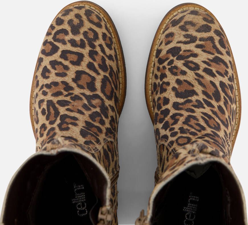 Cellini Leopard Plooi Enkellaarsjes bruin Leer