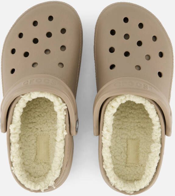 Crocs Classic Fuzz-Lined Slippers beige