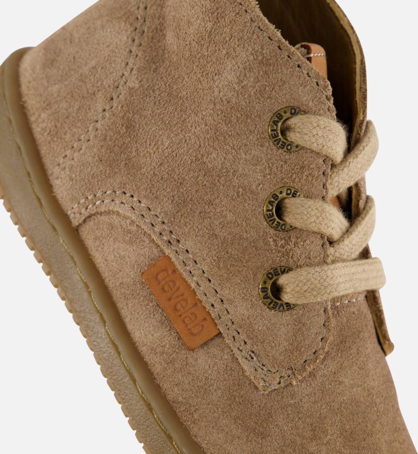 Develab leren lopen veterboots taupe