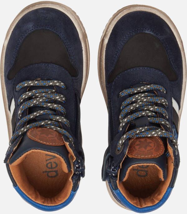 Develab Mid Cut Sneakers blauw Leer