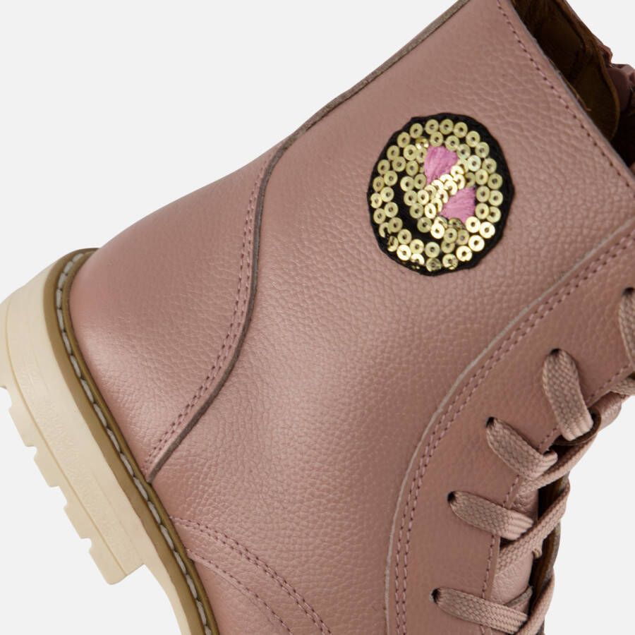 Develab Smiley Veterboots roze Leer