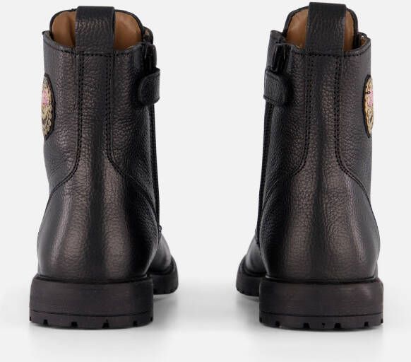 Develab Smiley Veterboots zwart Leer