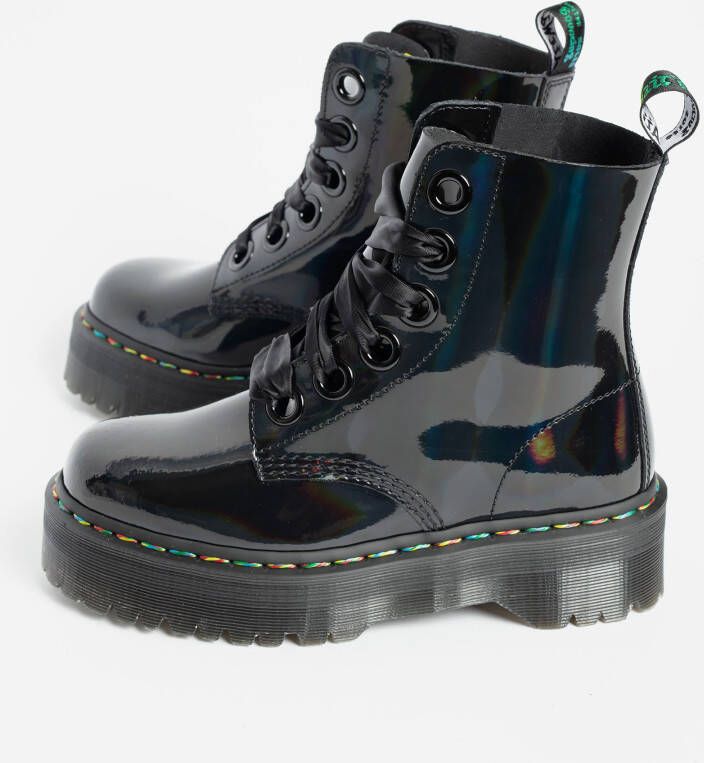 Dr. Martens Molly Rainbow veterboots zwart lak