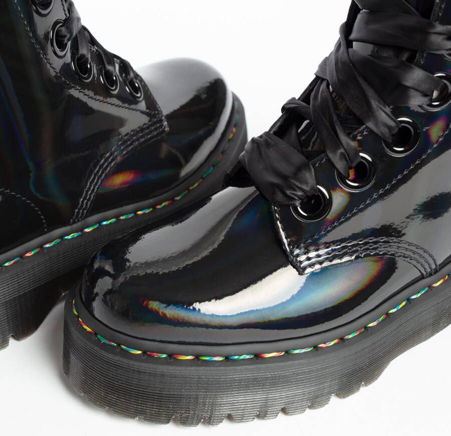 Dr. Martens Molly Rainbow veterboots zwart lak