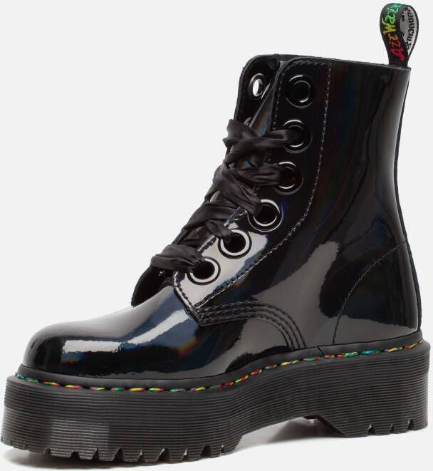 Dr. Martens Molly Rainbow veterboots zwart lak