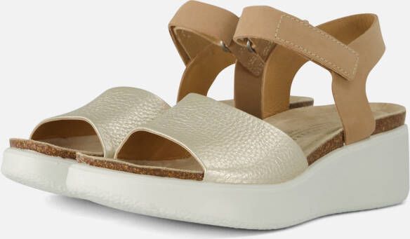 ECCO Flowt Wedge Cork Sandalen beige Nubuck